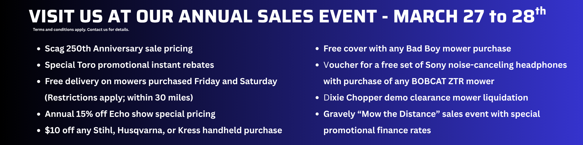 Get our Lifetime Warranty when you buy ZTR Mowers or Tractors at Yulee, FL